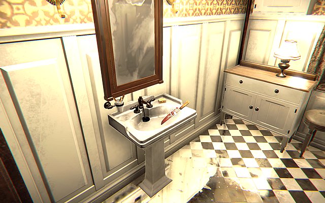 Walk through another door until you reach a bathroom - Episode 6: Contemplation - Walkthrough - Layers of Fear - Game Guide and Walkthrough