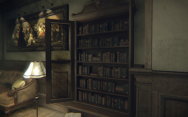 Episode 1 - the first memento can be found on the glass shelf behind the books after you walk through the corridor on the right side - Family Mementos - Secrets - Layers of Fear - Game Guide and Walkthrough
