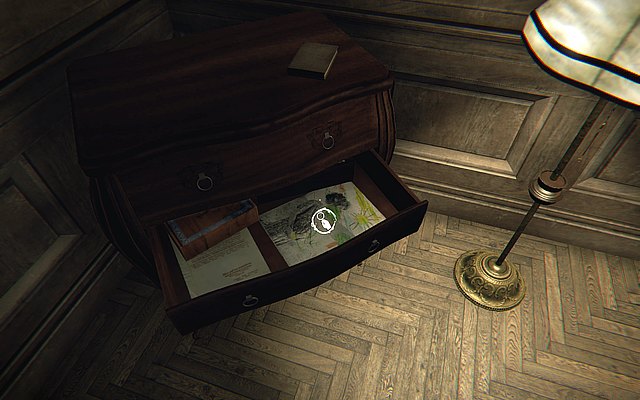 Episode 4 - the corridor crossword with directions marked on the ground - Family Mementos - Secrets - Layers of Fear - Game Guide and Walkthrough