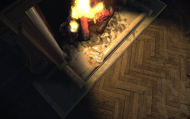 Episode 5 - at the lighted fireplace you will find a paint palette - Whispered words - Secrets - Layers of Fear - Game Guide and Walkthrough