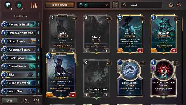 In the picture above you can notice that the presented deck consists of Shadow Isles and Freljord cards - Building a deck in Legends of Runeterra - Basics - Legends of Runeterra Guide