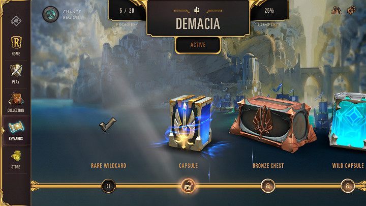 Each Region has its own progress bar with specific prizes - Account progression system in Legends of Runeterra - Basics - Legends of Runeterra Guide