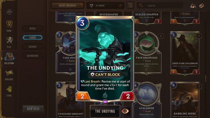 Epic cards have a purple mark and are extremely rare - Rarity of cards in Legends of Runeterra - Types of cards - Legends of Runeterra Guide