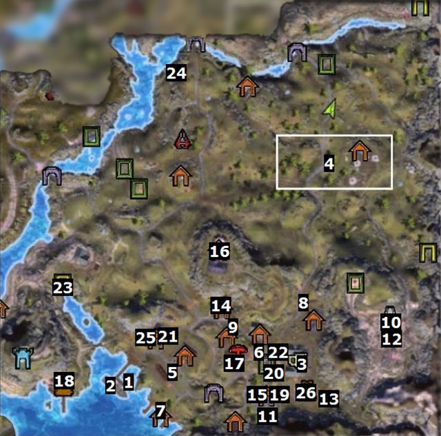 Key - Map - Korden's Fall (City and Borders) - Legends Of Dawn - Game Guide and Walkthrough