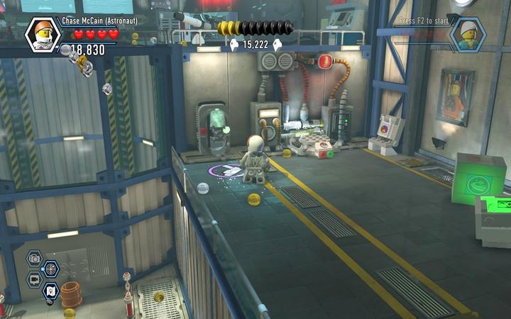 The color swapper gun is on the elevation. You will get here only after you have used the teleporting device. - The hangar | Walkthrough - Chapter 7 - LEGO City: Undercover Game Guide