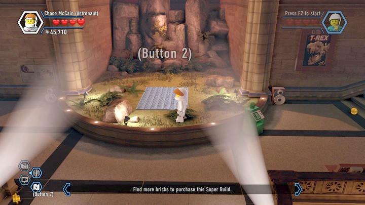 Your task now is to build a robo-dinosaur for 30 000 bricks, in the exhibition on the stairs. - Museum burglary | Walkthrough - Chapter 10 - LEGO City: Undercover Game Guide