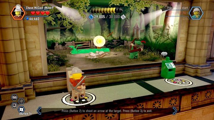 You have to hit the target while it is getting closer to the right extreme - Museum burglary | Walkthrough - Chapter 10 - LEGO City: Undercover Game Guide