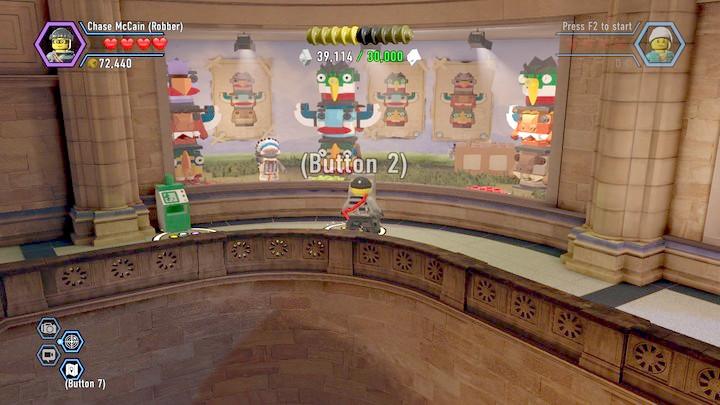 Spin the figures to match them with what you see in the pictures - Museum burglary | Walkthrough - Chapter 10 - LEGO City: Undercover Game Guide