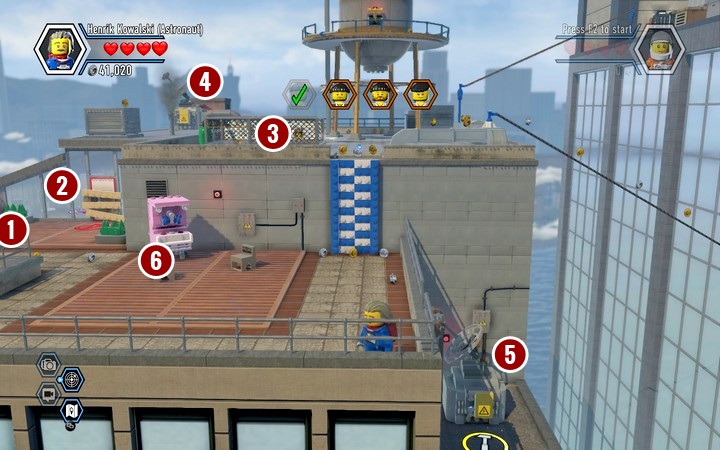 The roof of the third building - Secrets in the TV station building | Chapter 2 - Chapter 2 - LEGO City: Undercover Game Guide