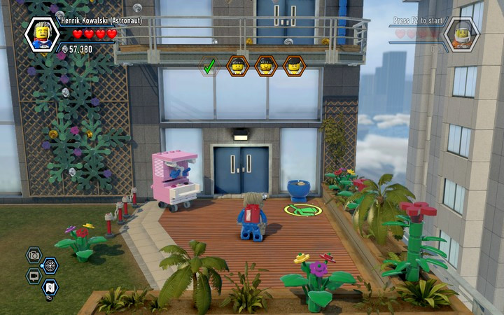 Water the plant and go up, to the roof - Secrets in the TV station building | Chapter 2 - Chapter 2 - LEGO City: Undercover Game Guide