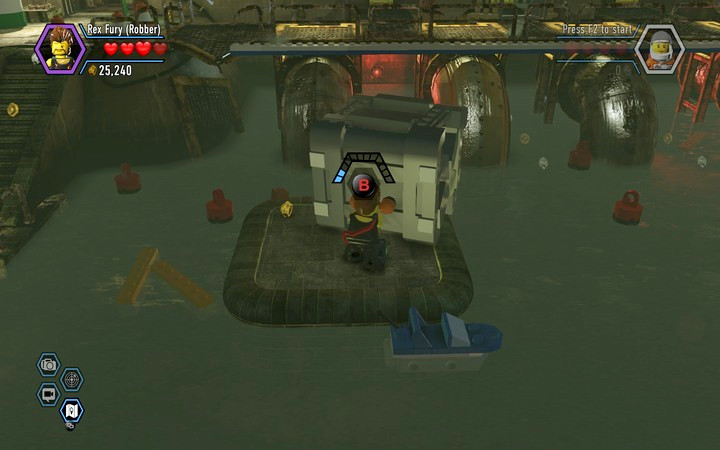 You will find a silver chest near the water as well - Secrets in the bank | Walkthrough - Chapter 6 - LEGO City: Undercover Game Guide