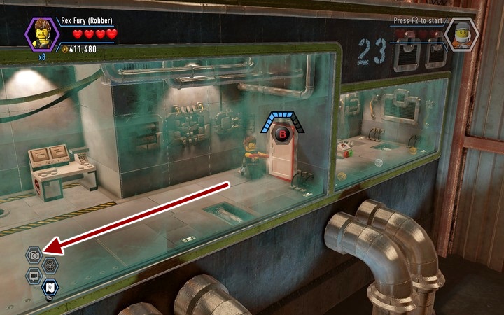 Walk to the left under the floor and fix the electric box - Secrets in the hangar | Walkthrough - Chapter 7 - LEGO City: Undercover Game Guide