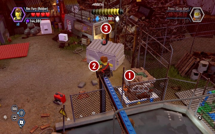 Go to the second area - Secrets on the scrapyard | Walkthrough - Chapter 7 - LEGO City: Undercover Game Guide