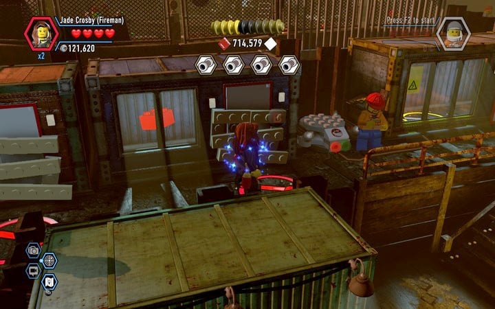 The red brick is in the bottom left corner - Secrets on the construction site | Chapter 12 | Walkthrough - Chapter 12 - LEGO City: Undercover Game Guide