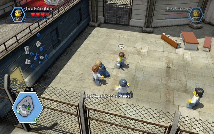You have to beat several opponents - pay attention when one is preparing to strike - The prison island | Chapter 3 - Chapter 3 - LEGO City: Undercover Game Guide