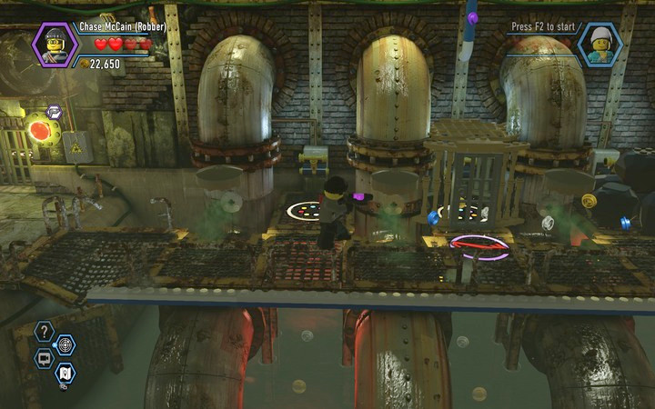 You can jump over the gas by going along the railing - Robbing the gem from the bank | Chapter 6 - Chapter 6 - LEGO City: Undercover Game Guide