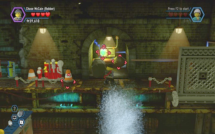 Shoot the second button with the red colour - Robbing the gem from the bank | Chapter 6 - Chapter 6 - LEGO City: Undercover Game Guide