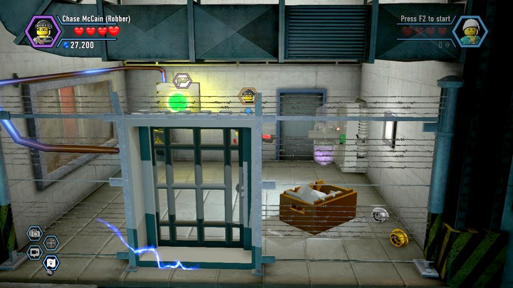 You will have to carry the box outside of the electrified grate - disable the security system first - Stealing from Blackwell | Chapter 11 | Walkthrough - Chapter 11 - LEGO City: Undercover Game Guide