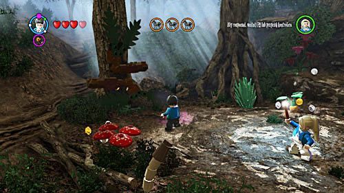 Luna (blue jumper) is in the tree trunk, found immediately after entering the forest; just move the branches - Harry Potter Years 5-7: Tokens - Hogwarts, part 1 - Tokens - LEGO Harry Potter Years 5-7 Guide