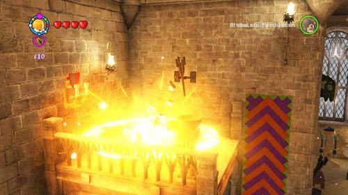 Use a Weasley box to get Sticky Trainers and then climb up the colored wall - Harry Potter Years 5-7: Tokens - Hogwarts, part 4 - Tokens - LEGO Harry Potter Years 5-7 Guide