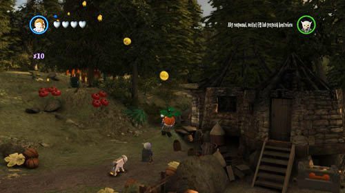 There is a pink platform next to Hagrids house - Harry Potter Years 5-7: Tokens - Hogwarts, part 6 - Tokens - LEGO Harry Potter Years 5-7 Guide