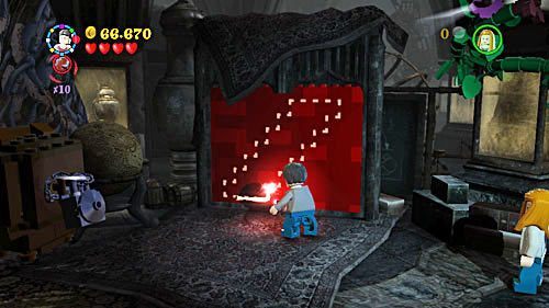 Approach the red wall and cast the DF spell - Harry Potter Years 5-7: Love Hurts, part 2 - Year 6 - LEGO Harry Potter Years 5-7 Guide