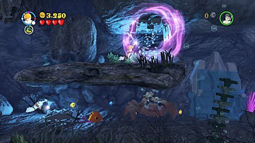 At the bottom you have to open a geyser with one character, so the other hero may swim behind the rock - Harry Potter Years 5-7: Sword and Locket - Year 7 - LEGO Harry Potter Years 5-7 Guide