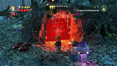 Move to the end and to the right, where you can find a wall of red bricks - Harry Potter Years 5-7: Sword and Locket - Year 7 - LEGO Harry Potter Years 5-7 Guide
