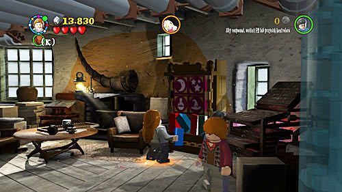 Switch to Hermione, approach the bookcase and solve the puzzle - Harry Potter Years 5-7: Lovegoods Lunacy, part 2 - Year 7 - LEGO Harry Potter Years 5-7 Guide