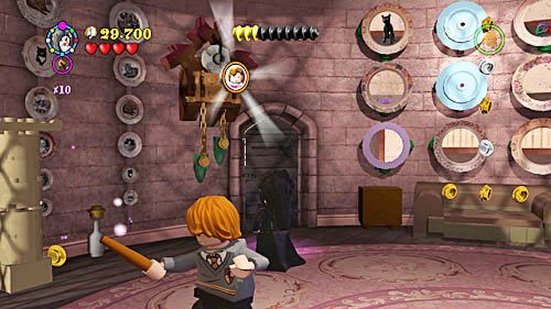 Professor Umbridge token is in the cuckoo clock - Harry Potter Years 5-7: A Giant Virtuoso - secrets, collectibles - Year 5 - LEGO Harry Potter Years 5-7 Guide