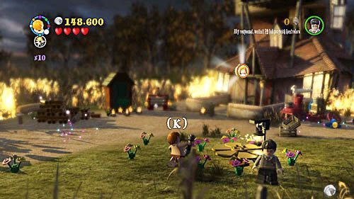 Select Ron and use the Deluminator to move light from the porch to the field - Harry Potter Years 5-7: A Not So Merry Christmas - secrets, collectibles - Year 6 - LEGO Harry Potter Years 5-7 Guide
