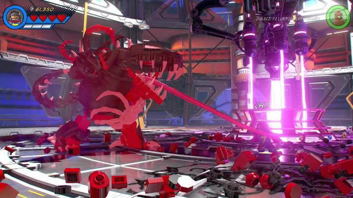 In the second phase Carnom will transform into a bigger creature - LEGO Marvel 2: Mission 11 - Symbiote surprise Walkthrough - LEGO Marvel 2: Walkthrough - LEGO Marvel Super Heroes 2 Game Guide