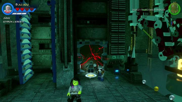 Walk as Drax to the broken wall seen on the picture and destroy it - LEGO Marvel 2: Mission 12 - Kree-Search and Development Walkthrough - LEGO Marvel 2: Walkthrough - LEGO Marvel Super Heroes 2 Game Guide