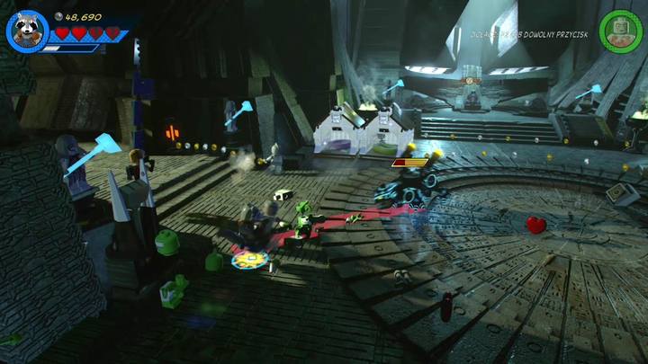 At the beginning of the boss fight you should get rid of Ronans hounds - LEGO Marvel 2: Mission 12 - Kree-Search and Development Walkthrough - LEGO Marvel 2: Walkthrough - LEGO Marvel Super Heroes 2 Game Guide