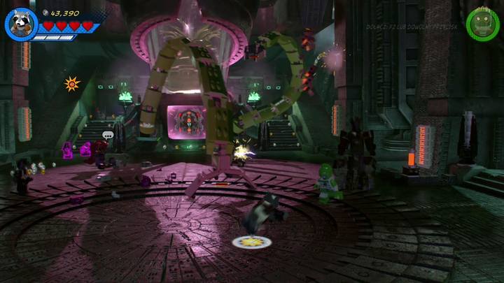 The third phase of the boss fight starts when you regain control of Groot and Rocket Raccoon - LEGO Marvel 2: Mission 14 - Halo, is it Kree Youre Looking For Walkthrough - LEGO Marvel 2: Walkthrough - LEGO Marvel Super Heroes 2 Game Guide