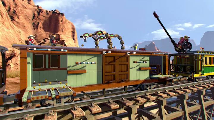 Select any of the characters and get on the next wagon - LEGO Marvel 2: Mission 6 - High-Noon Saloon Walkthrough - LEGO Marvel 2: Walkthrough - LEGO Marvel Super Heroes 2 Game Guide