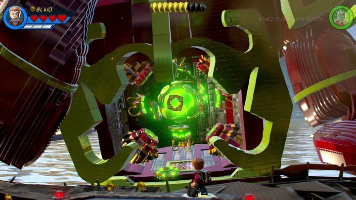 IF youve made it back to the ground, switch to Star Lord and start firing at the green core in Esons stomach - LEGO Marvel 2: Mission 1 - No Eson of Mine Walkthrough - LEGO Marvel 2: Walkthrough - LEGO Marvel Super Heroes 2 Game Guide