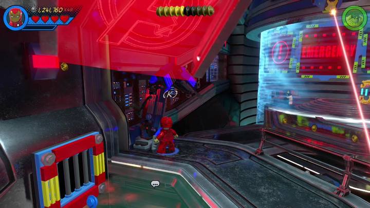 Go left (see the picture) and fix the crane by using Iron Man - LEGO Marvel 2: Mission 7 - Hank-ger Management - LEGO Marvel 2: Gwenpools missions - LEGO Marvel Super Heroes 2 Game Guide