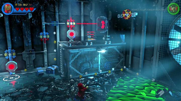 The third and the fourth signs are both in the further part of the location, on the right - LEGO Marvel 2: Mission 8 - Oscorp Escapade - LEGO Marvel 2: Gwenpools missions - LEGO Marvel Super Heroes 2 Game Guide