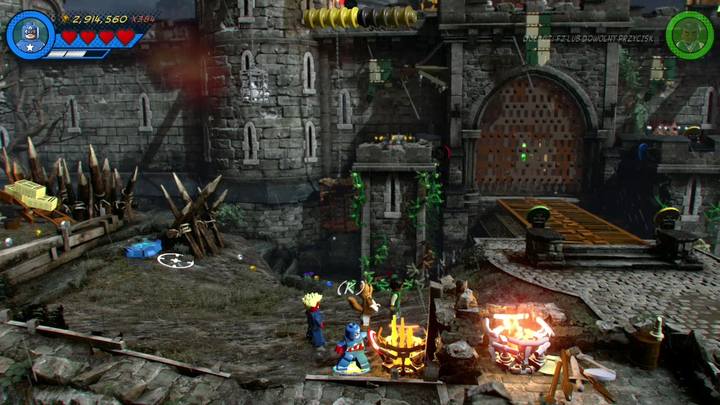 You can get the first Minikit once you put out five flames - LEGO Marvel 2: Mission 3 - Castle Hassle Secrets - LEGO Marvel 2: Mission secrets - LEGO Marvel Super Heroes 2 Game Guide