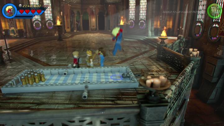 Approach the table with a puzzle presented in the picture (in the chamber), and use the spring on the right side - LEGO Marvel 2: Mission 7 - Surtur-n Doom Secrets - LEGO Marvel 2: Mission secrets - LEGO Marvel Super Heroes 2 Game Guide