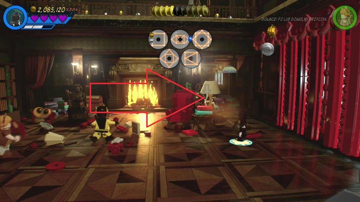 The second card tower is in a room, on the right side of the main hall, on the ground floor - LEGO Marvel 2: Mission 8 - Rune to Maneuver Secrets - LEGO Marvel 2: Mission secrets - LEGO Marvel Super Heroes 2 Game Guide