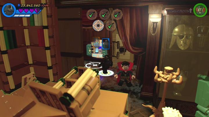 The next character card is hidden in the safe, behind the bookshelf - LEGO Marvel 2: Mission 8 - Rune to Maneuver Secrets - LEGO Marvel 2: Mission secrets - LEGO Marvel Super Heroes 2 Game Guide