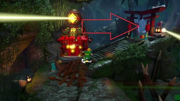 The next Minikit can be found in the place presented in the picture (marked with the red arrow) - LEGO Marvel 2: Mission 10 - Kun-Lun Konundrum Secrets - LEGO Marvel 2: Mission secrets - LEGO Marvel Super Heroes 2 Game Guide