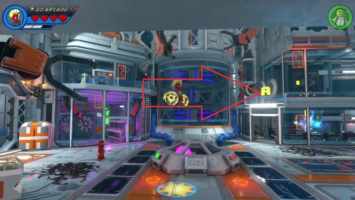 The fifth minikit is in the second part of the room, in the place shown on the picture - LEGO Marvel 2: Mission 11 - Symbiote surprise Secrets - LEGO Marvel 2: Mission secrets - LEGO Marvel Super Heroes 2 Game Guide