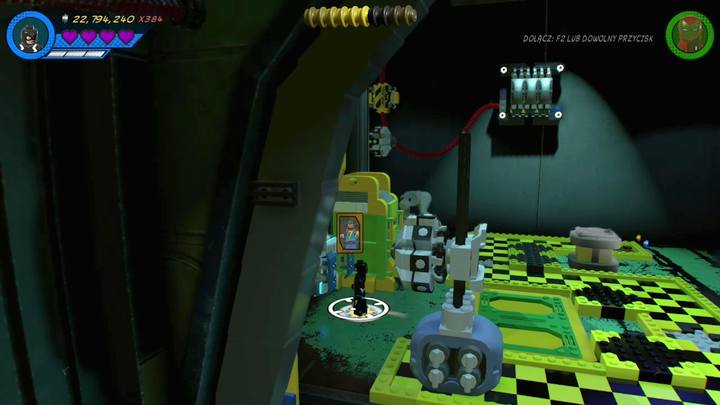 The fourth minikit is in the room on the right side, below - LEGO Marvel 2: Mission 13 - Inhuman Nature Secrets - LEGO Marvel 2: Mission secrets - LEGO Marvel Super Heroes 2 Game Guide