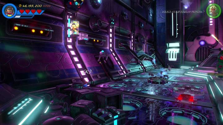 Walk to the left side, to the place shown on the picture and use the handle high above your head - you can for example use Spider-Man - LEGO Marvel 2: Mission 13 - Inhuman Nature Secrets - LEGO Marvel 2: Mission secrets - LEGO Marvel Super Heroes 2 Game Guide