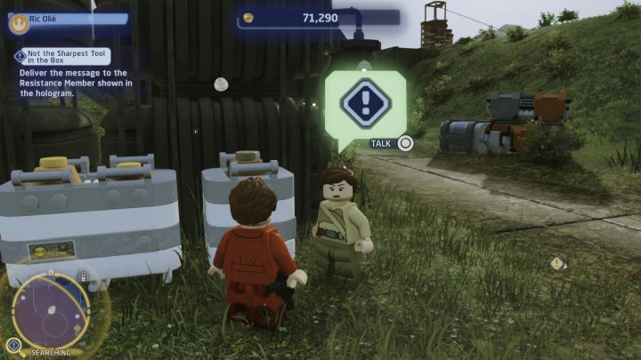 Go to the search area and talk to the woman standing in the north-eastern part of the area - LEGO Skywalker Saga: Not the Sharpest Tool in the Box - walkthrough - LEGO Skywalker Saga: DQar resistance base - LEGO Skywalker Saga Guide