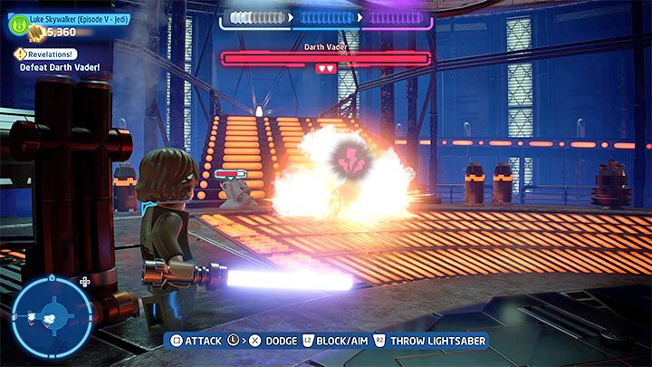 You will have a duel with Darth Vader as Luke Skywalker (R2-D2 will only help with some puzzles) - LEGO Skywalker Saga: Revelations! - walkthrough - LEGO Skywalker Saga: Episode 5 - The Empire Strikes Back - LEGO Skywalker Saga Guide