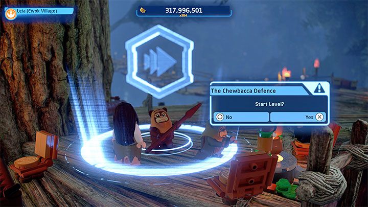 When you complete the Speeder Bike sequence in the previous mission, you will arrive at the Ewok Village for the first time - LEGO Skywalker Saga: The Chewbacca Defence - walkthrough - LEGO Skywalker Saga: Episode 6 - Return of the Jedi - LEGO Skywalker Saga Guide